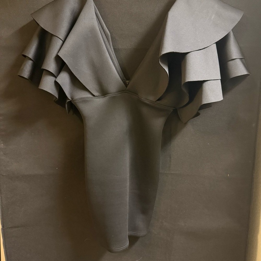 Elegant Black Ruffle Dress